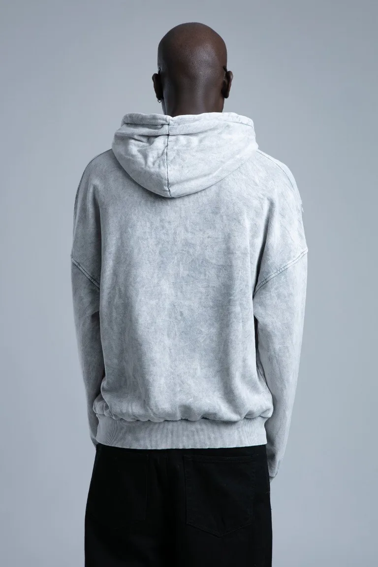 Hanorac Oversize cu Glugă și Detalii Distressed — imaginea 4