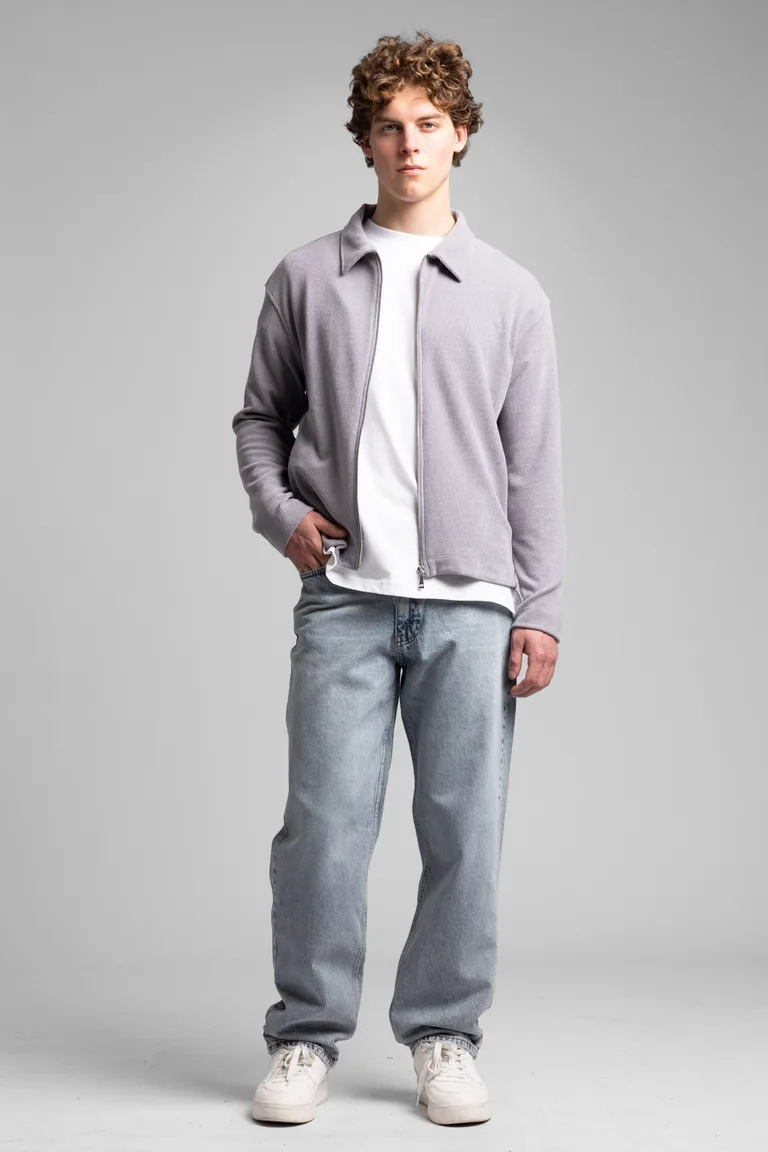 Sweatshirt bărbați cu fermoar și guler clasic