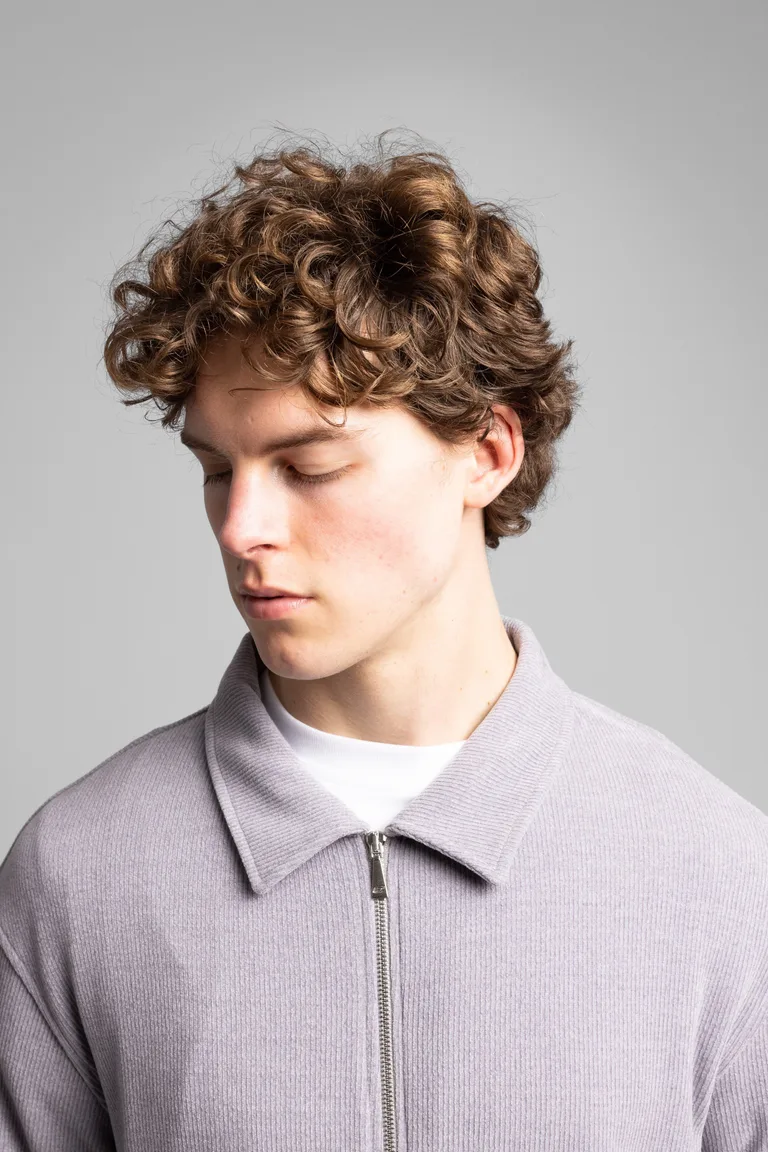 Sweatshirt bărbați cu fermoar și guler clasic — imaginea 2
