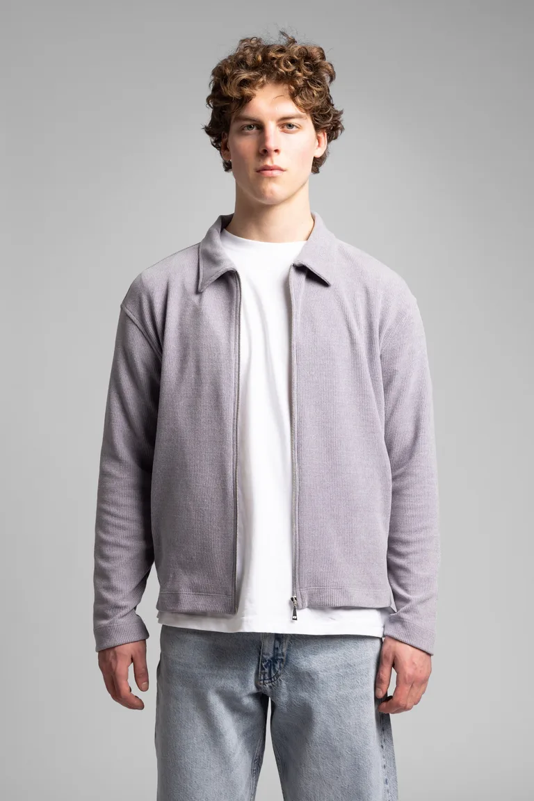 Sweatshirt bărbați cu fermoar și guler clasic — imaginea 3
