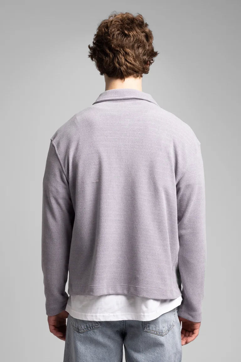 Sweatshirt bărbați cu fermoar și guler clasic — imaginea 4