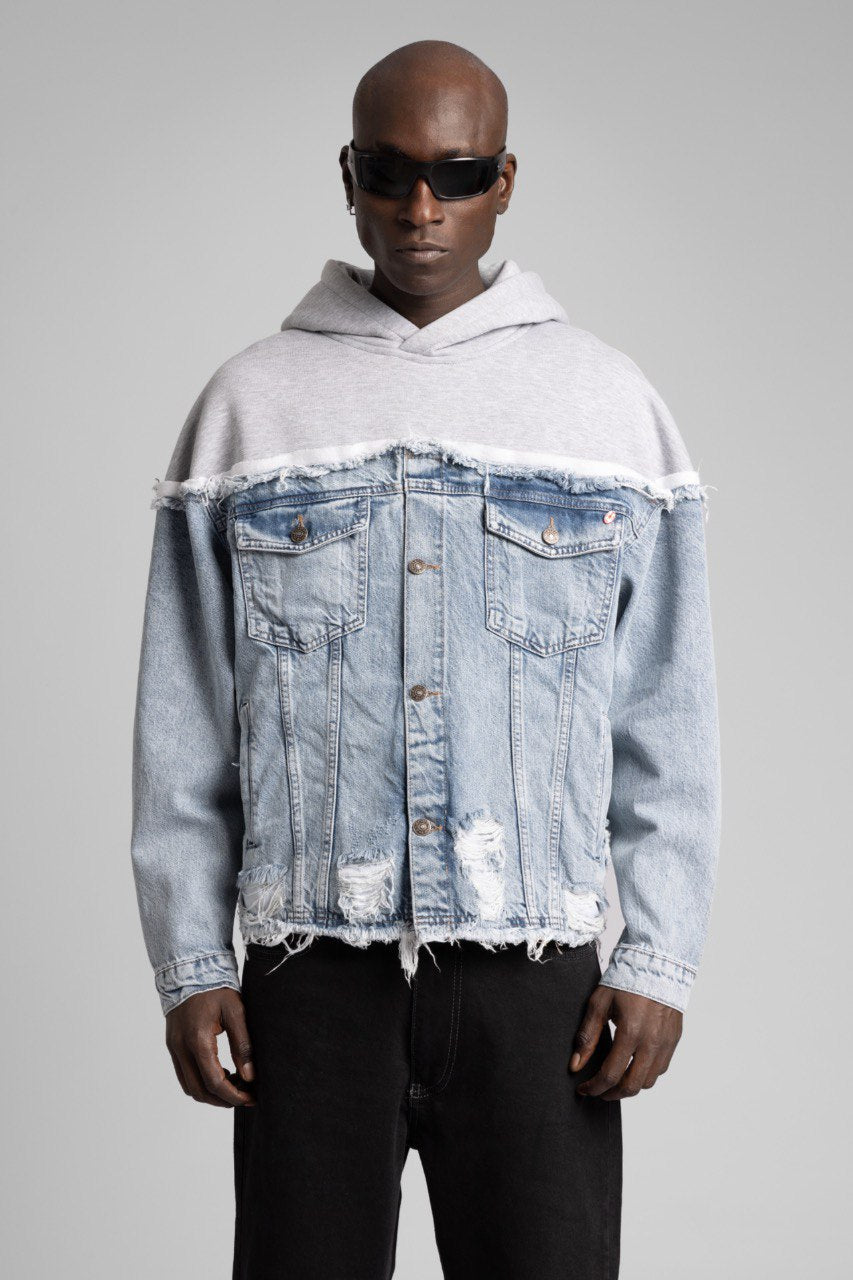 Hanorac Raw Denim Hoodie Jacket