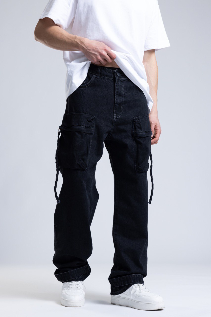 Blugi Black Utility Denim