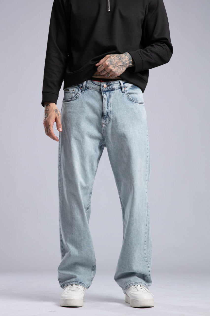 Blugi Baggy Light Wash Jeans