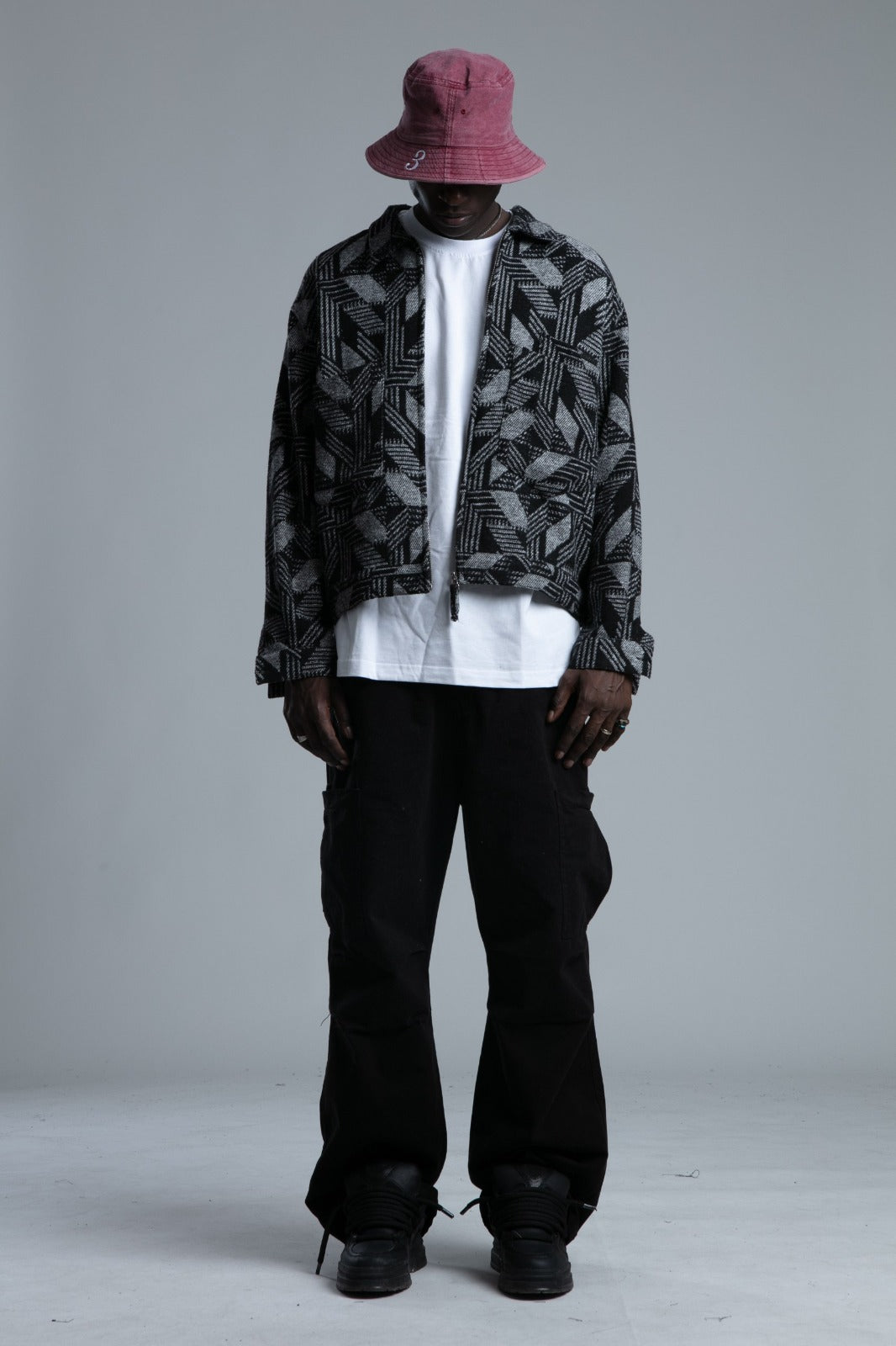 Jacheta Geo Pattern Zip Jacket