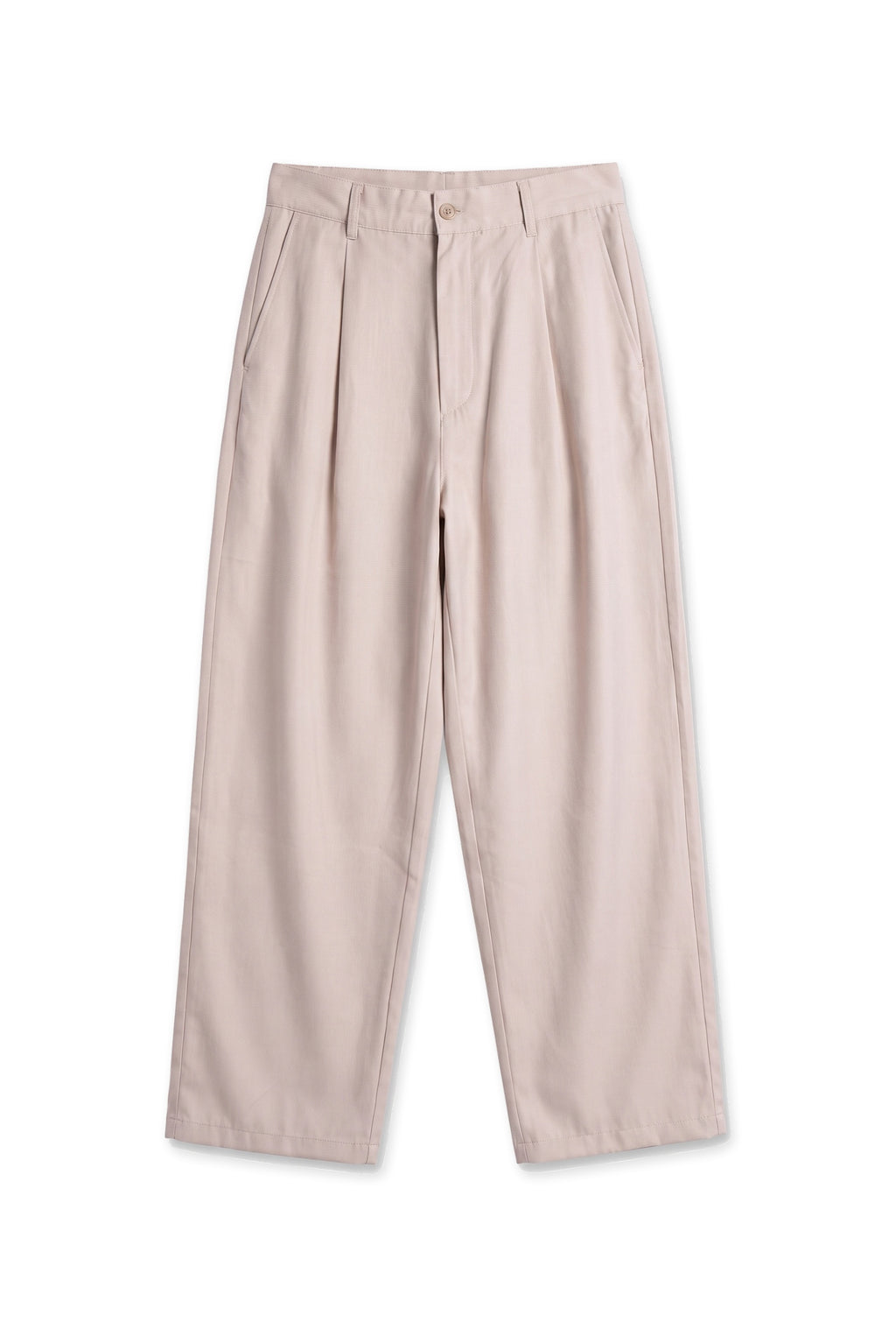 Pantaloni largi din in cu pense