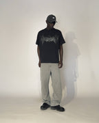 Tricou oversize cu print gothic pe piept