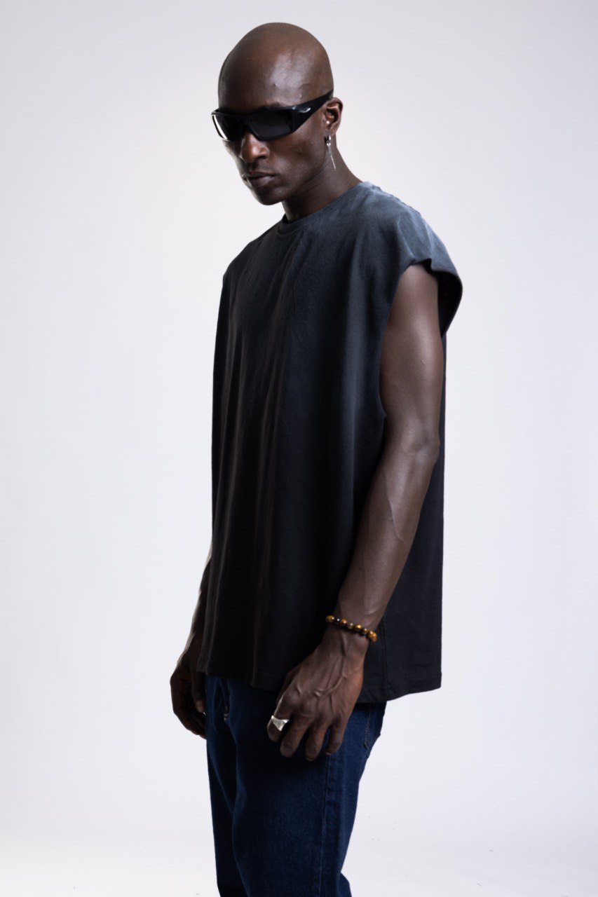 Tricou oversize fără mâneci